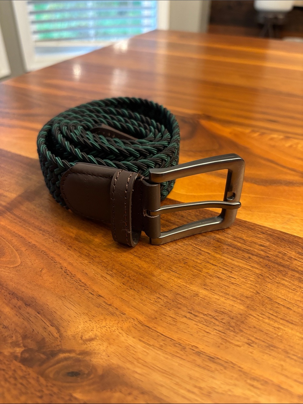 Bearbottom Green Black Woven Adjustable Belt 36”